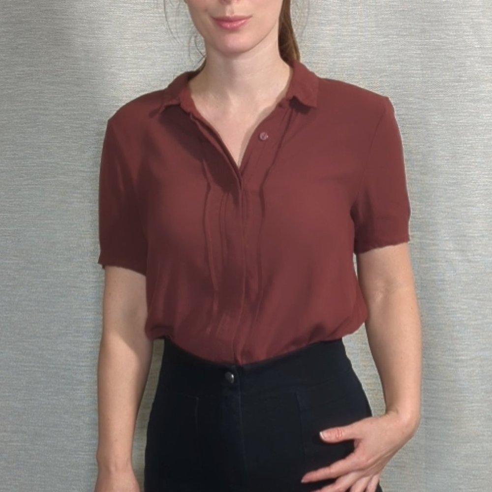 Short Sleeve button front blouse